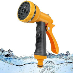Garden Hand Shower, Garden Spray Gun, 10 Adjustable Garden Hand Shower, Spray Gun Spray Nozzle for Watering, Lawn, Pet Bathing