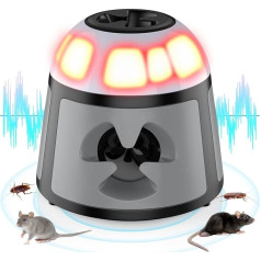 Mouse Repellent Ultrasonic Mouse Repellent 360° Mouse Deterrent Frequency Adjustable Mice Repellent Pluggable Pest Repellent Rat Repellent Indoor Rat Deterrent with LED Strobe Light Rodent Control