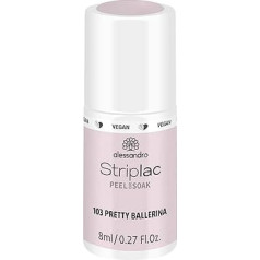 alessandro Striplac UV Nail Varnish, Pretty Ballerina, Gentle and Long Lasting, Easy Removal with Peel-Off Technology, Vegan and Cruelty-Free, 8 ml
