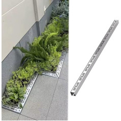 Drainage Channel, Robust Trench Drainage System for the Yard, Outdoor Drainage Channel with Removable Stainless Steel Grid, Linear Drainage Screen for Blocking Dirt (W5 cm x H 3 cm (2 x 1 1/8 inches))