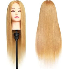 Mannequin Head 100% Human Hair Styling Training Head 24