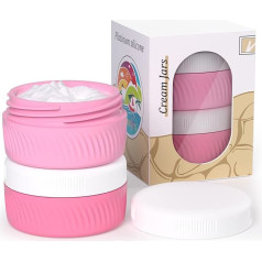 Travel Containers for Toiletries, Silicone Cream Canisters, BPA Free, TSA Approved, 38ml, Travel Size, Leak Proof Travel Utensils with Lids for Cosmetics, Face, Hand, Body Cream (2