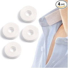 Collar Protection4 Rolls Stain Resistant and Moisture Wicking Garment Bands, Self Adhesive Sweat Pad, Collar Stays for Men's Shirts, Fabric Band for Cuffs, Heels, Hat Inserts,