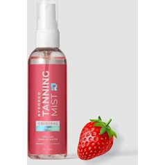 BYROKKO Strawberry Tanning Mist, Face and Body Gradual Self Tanning Water 100ml with Hyaluronic Acid and Vitamin B, Natural Summer Tan without Orange Tones