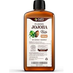 Jojoba Oil Organic 500 ml - 100% Organic, Pure, Natural & Cold Pressed, Hair and Nails, Face Oil and Body Oil, Vegan & Hexane Free