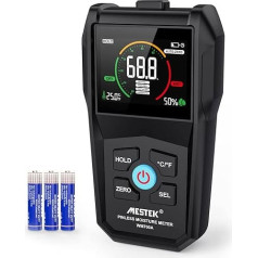MESTEK Moisture Meter, Moisture Meter, Screed, Wood Moisture Meter with Colour LCD Acoustic Alarm for Wall, Wood, Masonry, Plaster, Building Materials, Building Moisture, Home, Caravan