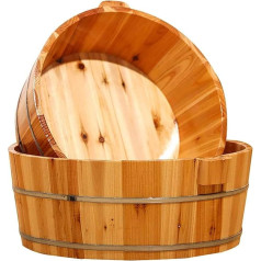 Wooden Foot Bath Tub, Pedicure Spa Massage Barrel for Soaking Feet, Solid Wood Basin for Relaxation and Therapy, Ideal Foot Soak Experience, Pack of 1