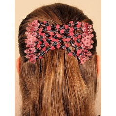 Magic Hair Double Comb with Flexible Middle Piece Different Looks. red