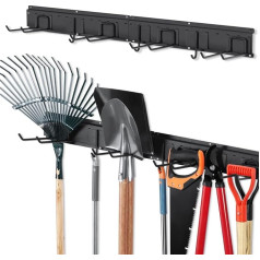Nandae Metal Wall Tool Rack 6 Hooks Garage Basement Garden Tool Storage