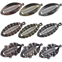 Banana Hair Comb Retro 9 Pieces Clincher Combs Side Comb Holder Fish Holder Combs Clip Hair Comb Hair Clip Ponytail Holder Fishtail Clip for Girls Women Hair Styling