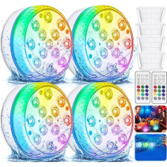 Underwater Light, 13 LED Pool Lighting, Underwater Lighting, Waterproof RGB Multi Colour Changing Pool with Remote Control, IP68 Decorative Lights for Spa, Bath, Aquarium, Fountain
