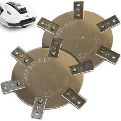 Knife Discs Stainless Steel / Aluminium for Mammotion Yuka - 2 x 6 Fixed Ceramic Hob Scraper Blades - Heavy Duty! Robotic Lawnmower Tuning Blade Plate