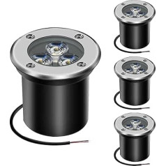 AHOTSUK LED Recessed Floor Spotlight Path Lights 3 W 12 V 24 V Recessed Floor Spotlight Outdoor IP67 Garden Spotlight for Outdoor Path Lighting Garden Patio Stairs Cold White