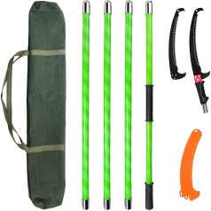 Pruning Saw with Handle, 8 m/4 m Hand Saw, Height Adjustable, Manual Trimmer, Hand Handle Saw with Carry Bag and 2 Saw Blades, Telescopic Pruning Saws for High Branches (4M)