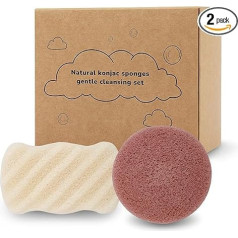Extra großer natürlicher Konjac-Peeling-Badeschwamm mit rotem Steinton, um die Nagelhaut zu erweichen und Feuchtigkeit zu spenden, superweicher Körperreinigungsschwamm für die Dusche, sicher zum Baden