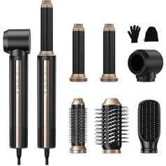 Professional Air Styler 6 in 1, 110,000 rpm Multifunctional Hair Styler with Ion Technology, 1400 W High Performance Hair Dryer & Curling Iron, Automatic Volumiser for Curls & Straightening