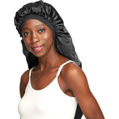 Double Layer Satin Sleep Cap for Long Hair, Braids, Dreadlocks, Curly Hair