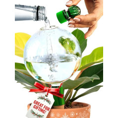 Pflanzen-Bewässerungskugeln XL mit selbstbewässerndem Terrakotta-Einsatz – mundgeblasene selbstbewässernde Glaskugeln für Zimmerpflanzen – automatische Pflanzenbewässerung, Geschenke für