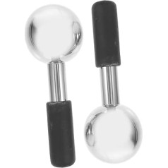 Healeved 2 x Stainless Steel Ice Hockey Skin Care Tool Massager Face Ice Ball Neck Roll Massager Skin Care with Face Roller for Face Eyes Silver Stainless Steel