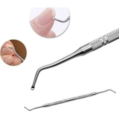 DNHCLL Edelstahl Armor Remover Paronychia Nagelhaut Pediküre Double Head Nail Groove Scoop Zick Orthodontic Nagel Zehennägel Pick-Tool Entfernt Schmutz von Ihren Nägeln