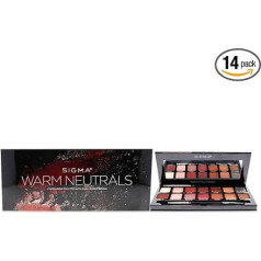 Sigma Beauty Warm Neutrals Eyeshadow Palette - 14 Warm Eyeshadow Shades in Mat, Shimmer and Metallic Finishes - Highly Pigmented Vegan Eye Makeup Palette - Clean Beauty Products