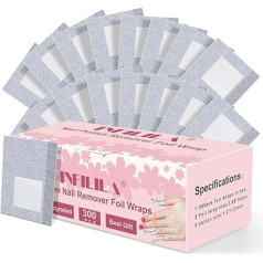 NXJ INFILILA Nail Wraps - 300 Pieces Foil Nail Wraps, Gel Nail Polish Remover Foil for Nails, Soak Off Gel Remover with Larger Cotton Pad for Removing Nail Polish at Home