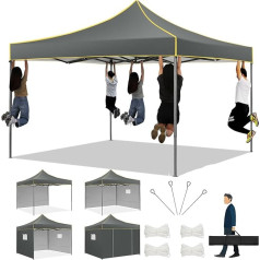 COBIZI Folding Gazebo 3 x 3 Waterproof Stable Winterproof with 4 Side Walls, Anti-Mosquito Pop-up Gazebo Party Tent Folding Tent UV Protection 50+ with Bag for Beach Wedding Camping (Thickened Frame)
