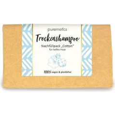 puremetics Refill pack: dry shampoo 'cotton' for blonde hair | dry shampoo for sprinkling | dry shampoo without plastic and aerosols