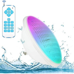 KOLLNIUN LED Pool Lighting, 20 W PAR56 RGB Swimming Pool Light, Underwater Spotlight with Remote Control, Pool Lighting, 12 V AC/DC IP68 Waterproof Pool Lamp