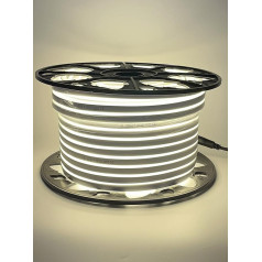 LEDZEIT - Professional Series - LED Neon Flex Light Strip 50 m Outdoor and Indoor Warm White, Dimmable, Diffusion, 220V-240V, Light Tube, Strip, Waterproof, Flexible for Building, Business, Project,