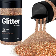 Hemway Bronze Brown Glitter Ultrafine 130 g / 4.6 oz Powder Metallic Resin Craft Glitter Flake Sequins for Epoxy Cups, Hair Face Body Eye Nail Art Festival