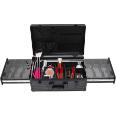 Barber Carry Case, Vanity Case, Hair Trimmer Make Up Case, Hairdresser Organiser, Black Salon Tool for Hairdresser Stylists with Key, black, Modern