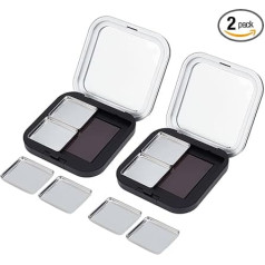 NICENEEDED 2 Pieces Blush Palette, Empty Eyeshadow Palette, DIY Lipstick, Lip Balm, Blush Container, Refillable Makeup Storage Box with Magnetic Mirror Palette