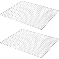 Set of 2 Stainless Steel Grill Grates Baked Non-Stick for Gas Barbecue Charcoal Grills with Non-Stick Coating Grill Accessories, Pack of 2