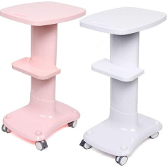 76.6x48.2x38.2cm Work Trolley Hairdressing Trolley Trolley Cosmetic Trolley White/Pink, Operating Trolley Load 150 kg, Quiet Universal Wheel With Brake (Color : White)