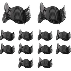 Pack of 12 Hot Roller Clips, Plastic Hair Curler Claw Clips, Hot Roller Clip, Replacement Hair, Perm Insulation Clip for Small, Medium and Large Curlers (Black)