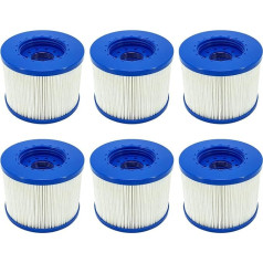 Replacement Filter for Whirlpool Filter, Spa Cartridge with Screw Thread Filter, for Inflatable Filter Cartridges, Compatible with Hot Tub, Clever Spa, Aqua Spa, All Seasons (Pack of 6)