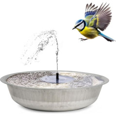 Solar Fountain Set for Outdoor Use, XXL 50 cm, Zinc Bowl, Floating Solar Fountain Fountain and Decorative Bowl as Outdoor Garden Fountain, Outdoor Water Feature as Balcony, Bird Bath, Garden Bird Bath