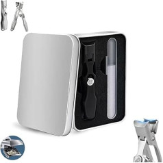 Lux German Grip Nail Clippers for Thick Nails, Portable Ultra Sharp Nail Clippers, Ultra Sharp Stainless Steel, Cumuul Nail Clippers with Catcher for Men and Women (Black)