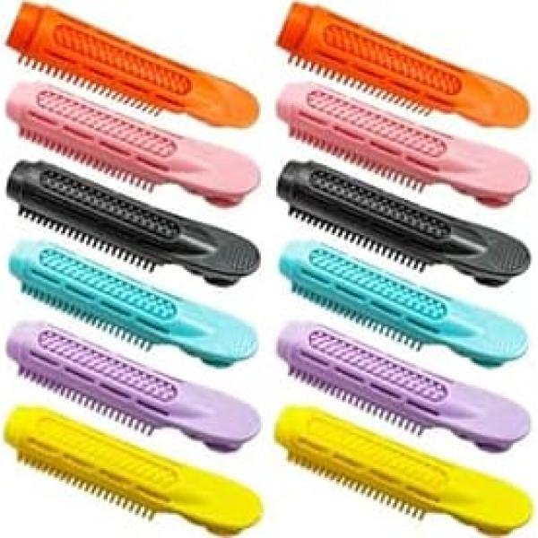 Volumenspendende Haarwurzelklammer, hitzebeständig, natürlich, flauschig, Haarstyling-Set, DIY flauschige Lockenwickler Klemmen für Frauen und Mädchen, feines dünnes lockiges langes kurzes Haar, 12