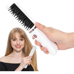 Wireless Hair Straightener Brush, Mini Straightening Brush, Anti-scald Straightening Comb, Multifunctional Hair Straightener, Beard Straightener - 3 Levels, Adjustable Temperature, Rechargeable, USB,