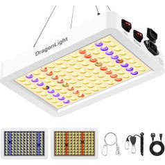 DragonLight BW1000 Plant Lamp LED Full Spectrum with UV IR, Double Chips LED Grow Lamp with 3 Metre Cable for Greenhouse and Indoor Plants Vegetables and Flower Growing