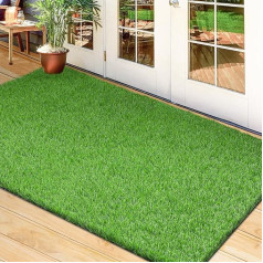 Artificial Grass Rug 3x5 ft Realistic Grass Mat Indoor/Outdoor Carpet Green Lawn Perfect for Multipurpose Home Entrance Scraper Patio Lawn Dog Lawn Garden Doormat