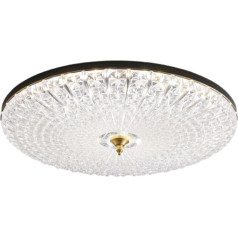 LED Crystal Ceiling Light Circular Crystal Ceiling Lights Ultra Thin Copper Crystal Ceiling Light Flush Mount Dimmable LED Ceiling Light for Kitchen Bedroom Hallway Dining Room Porch Office (Zwart,