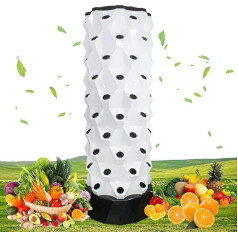 Hydroponic Tower Propagation System, Indoor Hydroponic Growth System, Vertical Growth Places with Pump and Moving Water Tank for Herbs, Fruits and Vegetables, 8 Levels
