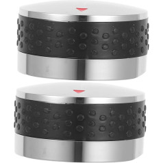 CLISPEED 2pcs Gas Grill Control Knobs, Nonslip Gas Burner, Replacement Knobs, Valve Stem, Grill Control Knobs, Replacement Rotating Switch, Silver, Inner 8 mm