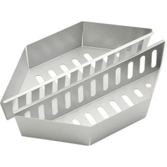 Kohlekorb, 2 Stück Kohlekorb, Outdoor-Grill, verzinkt, Grillwerkzeug, Kohlekorb, verzinkt, 38,5 x 11 x 7,5 cm, für Kugelgrill