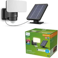 Philips Tylus Ultra Efficient Outdoor Solar Security Light with Sensor, 5000K Daylight, 1000/50lm, Black
