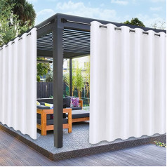 PureFit Outdoor Curtains for Patio Waterproof - Weatherproof, UV and Fade Resistant, Outdoor Curtains for Gazebo, Porch, Pergola, Sun Blocking Privacy Curtain, 100 x 120 Inch, 1 Panel,