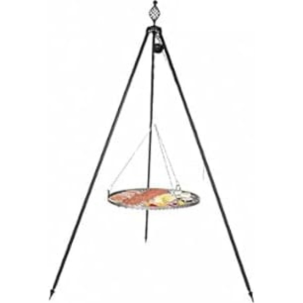 Oskar Tripod Grill Height 210 cm Including Chain and Grate Made of Raw Steel 70 cm